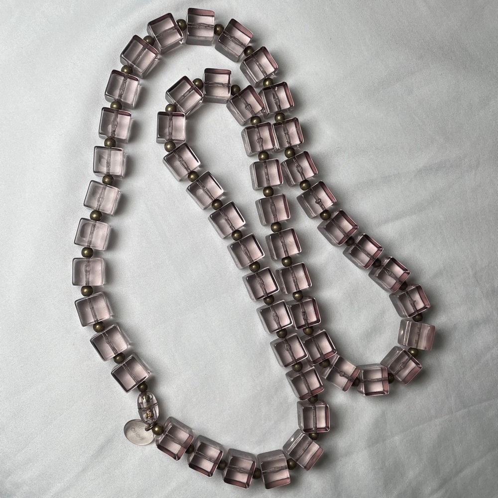PONO, greyish and Gold Beaded Necklace,